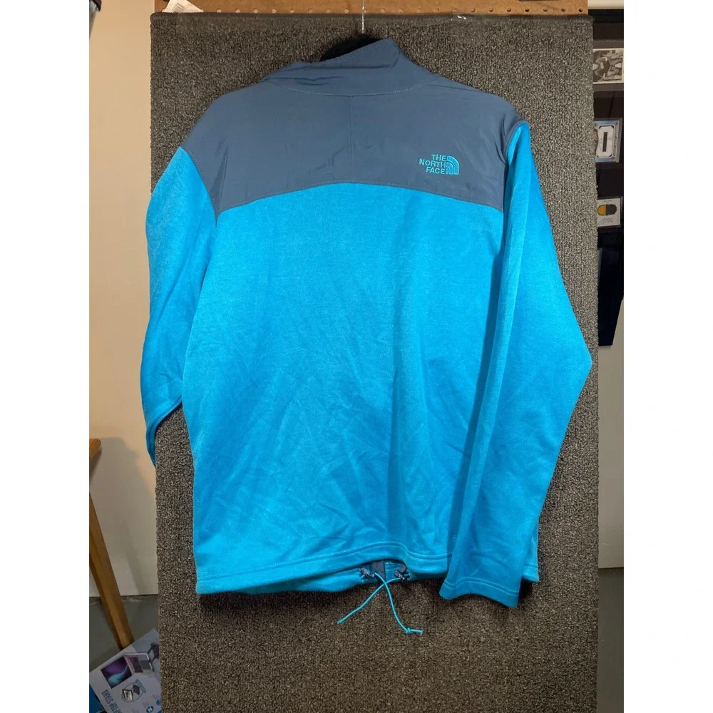 The North Face Full Zip Fleece Jacket Mens Medium Blue Gray Hybrid Overlay